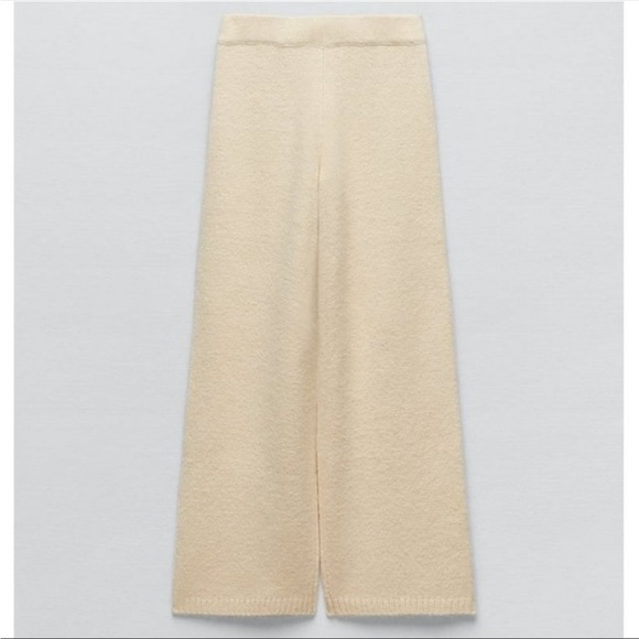 Zara Pants - Zara Wide Leg Knit High Waisted Women’s Pull On Pants Size M